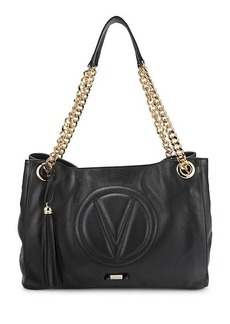 Valentino by Mario Valentino Logo Leather Shoulder Bag