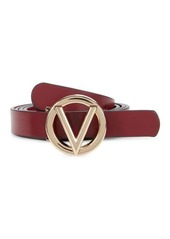 Valentino by Mario Valentino Logo Leather Slim Belt