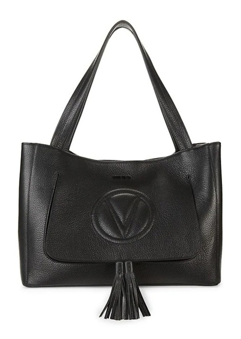 Valentino by Mario Valentino Ollie Pebbled Leather Tassel Tote