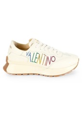 Valentino by Mario Valentino Reginal Glitter Logo Leather Platform Sneakers