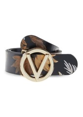 Valentino by Mario Valentino Tropical-Print Leather Belt