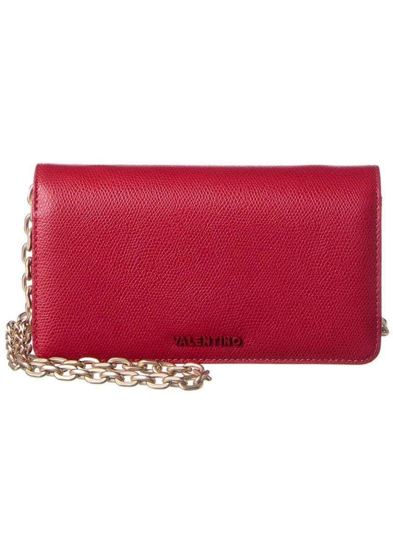 Valentino by Mario Valentino Red Leather Chain Wallet Crossbody Purse