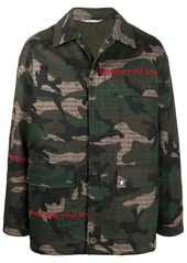 Valentino camouflage print text detail jacket