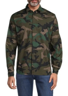Valentino Camouflage Spread Collar Shirt
