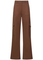 Valentino Canvas Straight High Waist Cargo Pants