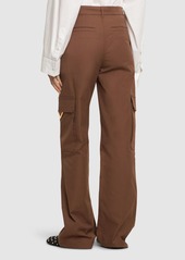 Valentino Canvas Straight High Waist Cargo Pants