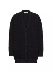 Valentino Cardigan in Stretched Viscose Toile Iconographe