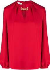 Valentino chain-detail silk blouse