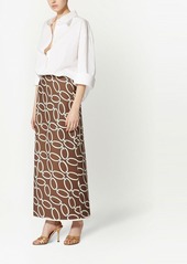 Valentino chain-link print virgin wool skirt
