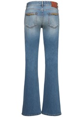 Valentino Chain Logo Flared Denim Jeans