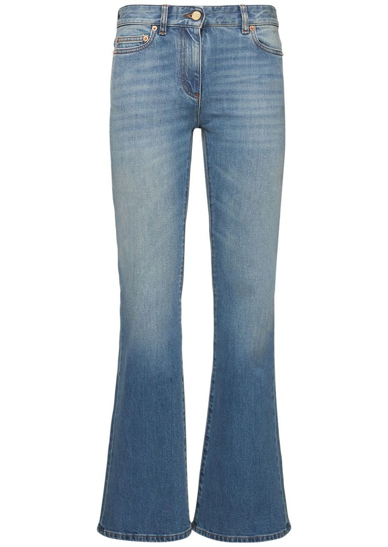 Valentino Chain Logo Flared Denim Jeans