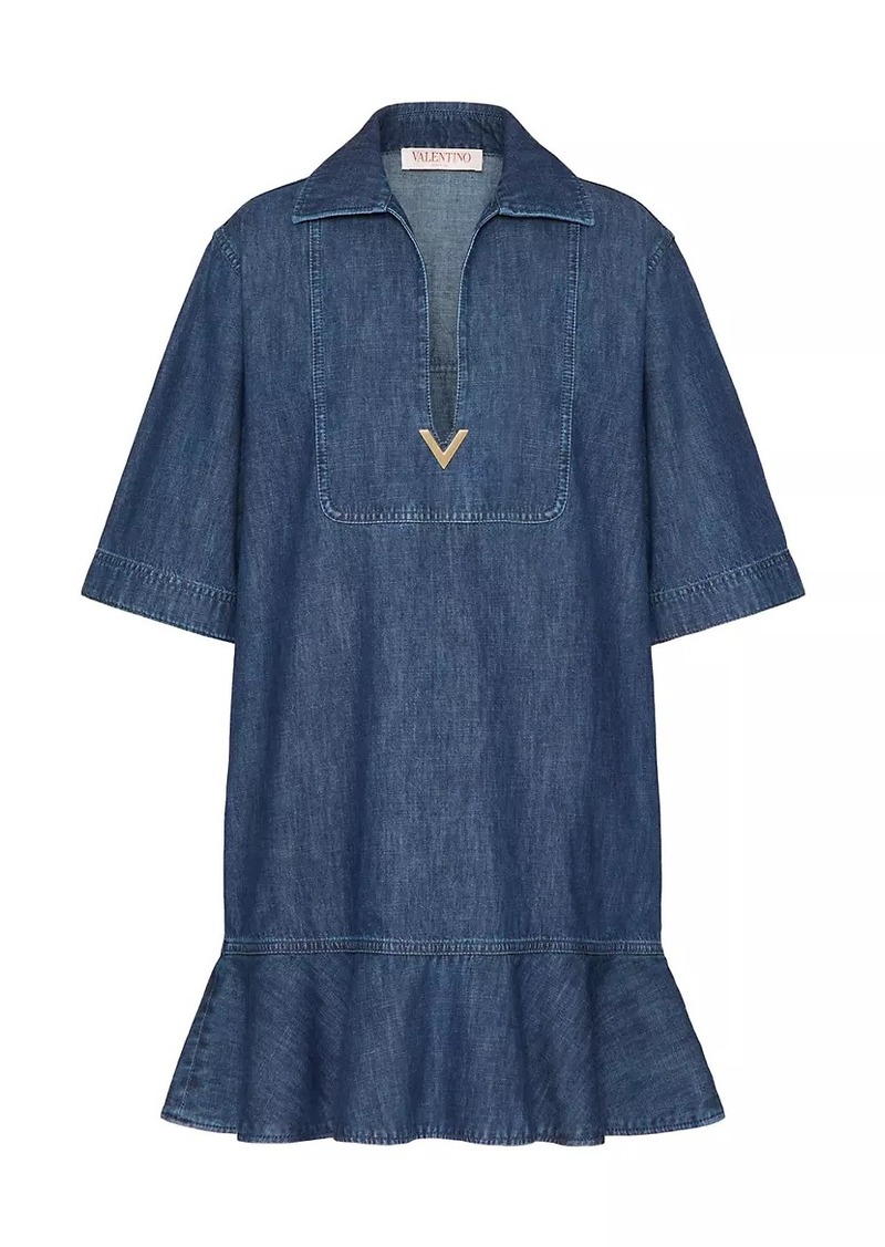 Valentino Chambray Denim Short Dress