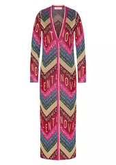 Valentino Chevron Lurex Cardigan