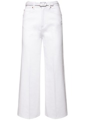 Valentino Cotton Denim Cropped Jeans W/belt