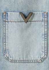 Valentino Cotton Denim Long Sleeve Shirt