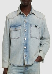 Valentino Cotton Denim Long Sleeve Shirt