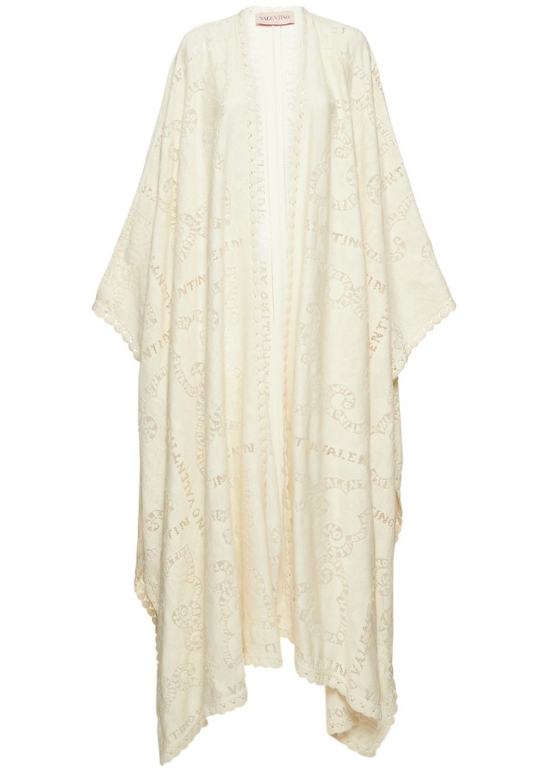 Valentino Cotton Guipure Lace Long Cape