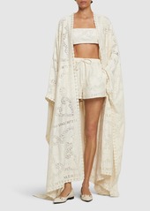 Valentino Cotton Guipure Lace Long Cape