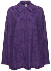 Valentino Cotton Guipure Lace Oversize Shirt