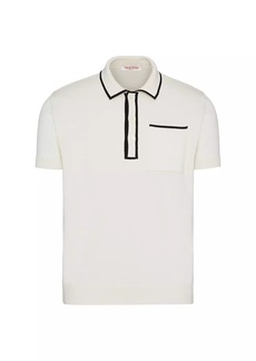 Valentino Cotton Polo Shirt with Signature VLogo Embroidery
