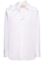 Valentino Cotton Poplin Rose Detail Shirt
