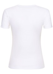 Valentino Cotton Rib Jersey Logo  T-shirt