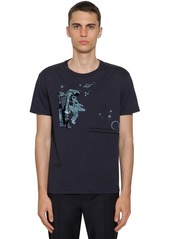 Valentino Cotton T-shirt W/ Space Land Embroidery