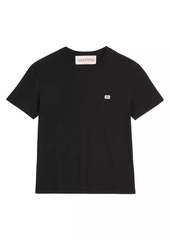 Valentino Cotton T-Shirt with VLogo Patch