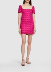 Valentino Crepe Couture Logo Mini Dress