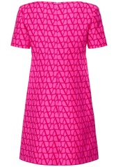 Valentino Crepe Couture Logo Mini Dress