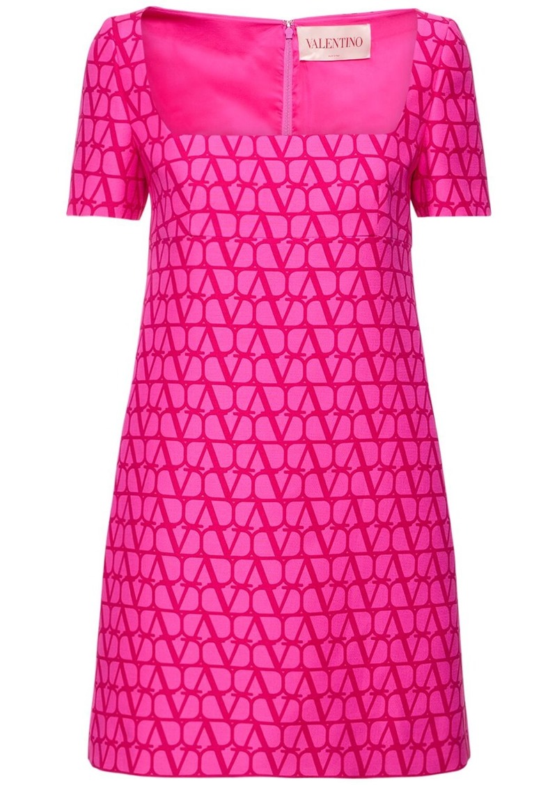 Valentino Crepe Couture Logo Mini Dress