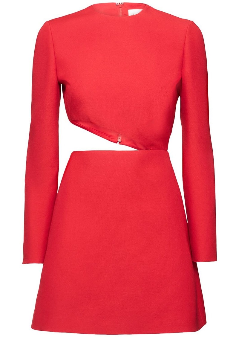 Valentino Crepe Couture Side Cut Out Mini Dress