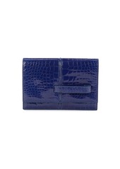 Valentino Croc-Embossed Leather Wallet Clutch