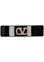 Valentino Crystal V Logo Resin Hair Barrette