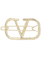 Valentino Crystal V Logo Signature Hair Clip