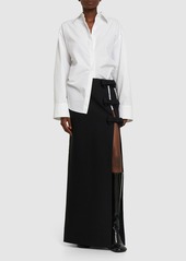 Valentino Cutout Crepe Couture Long Skirt W/bows
