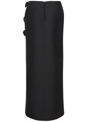Valentino Cutout Crepe Couture Long Skirt W/bows