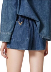 Valentino Denim Chambray Shorts