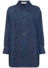 Valentino Denim Cotton Shirt Mini Dress