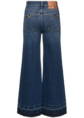 Valentino Denim High Rise Cropped Flared Jeans