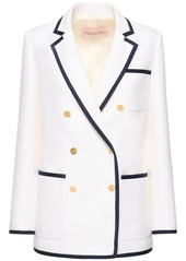 Valentino Double Breast Crisp Tweed Jacket