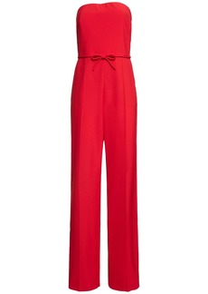 Valentino Dry Tailoring Strapless Wool Jumpsuit