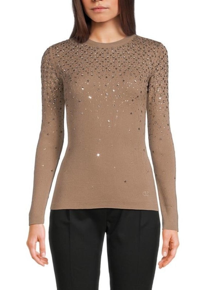 Valentino Embellished Virgin Wool Sweater