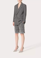 Valentino Embroidered Active Gabardine Bermuda Shorts