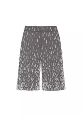 Valentino Embroidered Active Gabardine Bermuda Shorts