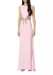 Valentino Embroidered Cady Couture Evening Dress