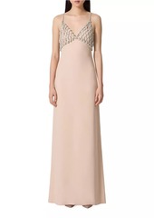 Valentino Embroidered Couture Cady Long Dress