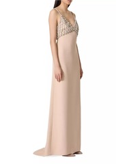 Valentino Embroidered Couture Cady Long Dress