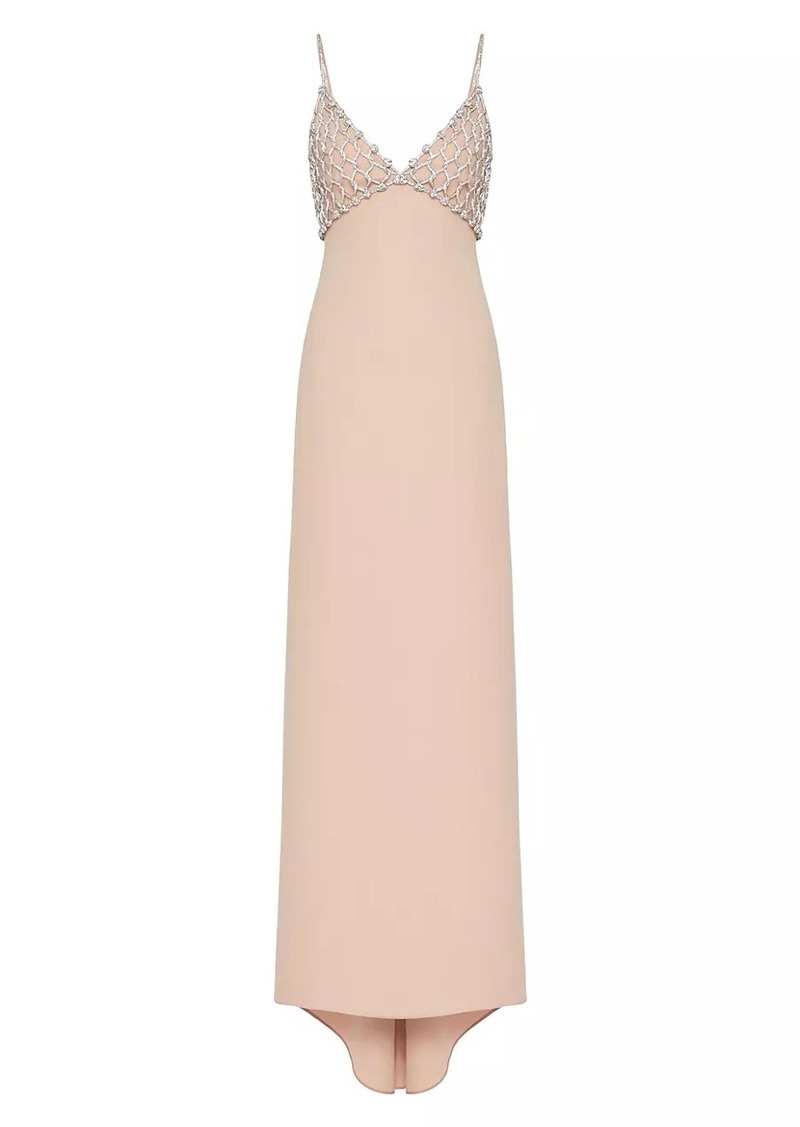 Valentino Embroidered Couture Cady Long Dress