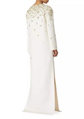 Valentino Embroidered Crepe Couture Evening Dress